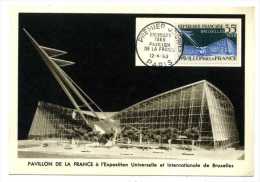 CARTE MAXIMUM / FRANCE N° 1156 /  PAVILLON DE LA FRANCE / EXPOSITION UNIVERSELLE  BRUXELLES - 1958 – Brüssel (Belgien)