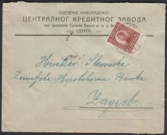 Yugoslavia 1924, Cover Senta To Zagreb W./postmark Senta - Lettres & Documents