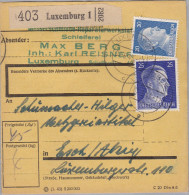 Luxemburg 1943-09-07 Luxemburg 1 Paketkarte Nach Esch - 1940-1944 Deutsche Besatzung