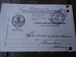 Carte Postale De Service Ministère Des Chemins De Fer OBL Bruxelles,vers Bourlers 30/04/1927 - Otros & Sin Clasificación
