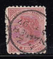 New Zealand Used Scott #67 1sh Queen Victoria - Perf Faults Cancel: Napier 97 - Gebraucht