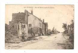 CPA : 08 - Attigny : Rue De Reims Après La Guerre : Bâtiments En Ruines - Attigny