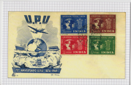 India 2015  RE-PRINTED By P&T  U.P.U.  4v  FDC ON Glossy Post Card   # 60082  Inde  Ind - UPU (Union Postale Universelle)