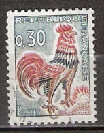 Timbre France Y&T N°1331A (14) Obl.  Coq De Decaris. 0.30 F. Vert, Rouge Et Bistre. Cote 0,15 € - 1962-1965 Haan Van Decaris