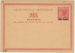 BAHAMAS - One Penny Overprinted On Penny And Half Penny - Carte Postale - Postal Card - Intero Postale - Entier Posta... - 1859-1963 Crown Colony