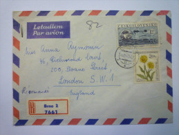 Enveloppe  Recommandée Au Départ De BRNO  à Destination De L´Angleterre  (9) - Storia Postale