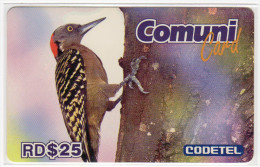 REPUBLIQUE DOMINICAINE CARAIBES PREPAYEE 25$ COMMUNICARD CODETEL OISEAU - Dominicaine