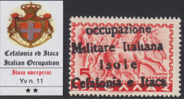 ITALY - CEFALONIA E ITACA - N.11a  Soprastampa Di Itaca - Cv 2200 Euro - GOMMA INTEGRA - MNH** - Cefalonia & Itaca