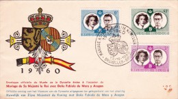 FDC01-088 - Belgique Enveloppe FDC Du 13-12-1960 - COB 1169-1170-1171 - Cachet De Bruxelles - Série  - MARIAGE ROYAL - 1 - 1951-1960