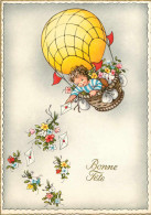 Aviation - Montgolfières - Enfants - Fillettes - Fillette - Fleurs - Illustrateur - Bonne Fête - Grand Format - état - Montgolfières