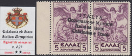 ITALY - CEFALONIA E ITACA - N.A27 Sopr. Di Agrostoli - Cv 2800 Euro - Firmato DIENA - GOMMA INTEGRA - MNH** - Cefalonia & Itaca