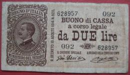2 / Due Lire 1914 (WPM 37b) Ausg 1917 Serie 092 - Buoni Di Cassa