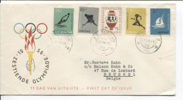 Nederland FDC Brief Zestiende Olympiade Zegels  C.Amsterdam 1956 V.Brussel PR1710 - Ete 1956: Melbourne