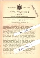 Original Patent - F. Fleiss In Schelecken B. Laukischken I. Ostpreussen , 1882 , Windmotor , Saranskoje , Scholochowo !! - Ostpreussen