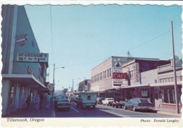 Tillimook Oregon, Auto, Street Scene, Business Signs, C1970s Vintage Postcard - Otros & Sin Clasificación