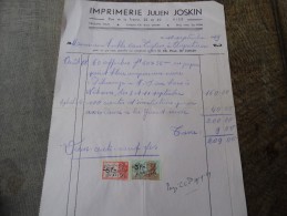 Facture Du 10/09/1949 De L'imprimerie Joskin De Visé - Imprimerie & Papeterie