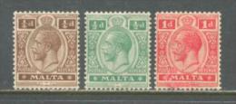 1914 MALTA KING GEORGE MICHEL: 41-43 MH * - Malte (...-1964)