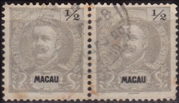 MACAU - 1898, D. Carlos I,  1/2 A.  D. 11 3/4 X 12   (PAR)  (o)  MUNDIFIL  Nº 78 - Oblitérés