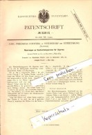 Original Patent - C.F. Forwerg In Wermsdorf B. Hubertusburg , 1882 , Handwickelapparat Für Cigarren , Cigarre !!! - Wermsdorf
