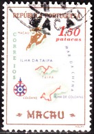 MACAU - 1956, Carta Geográfica De Macau, 1,50 P.  D. 12 3/4 X 13 3/4   (o)  MUNDIFIL  Nº 393 - Oblitérés