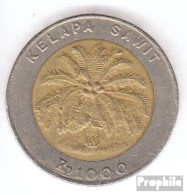 Indonesien KM-Nr. : 56 1996 Sehr Schön Bimetall Sehr Schön 1996 1000 Rupien Palme - Indonesië