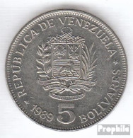 Venezuela KM-Nr. : 53 1989 Typ A.1 Vorzüglich Stahl, Nickel Plattiert Vorzüglich 1989 5 Bolivares Wappen - Venezuela