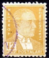 TURKEY 1931 Kemal Ataturk -  12k. - Brown  FU - Used Stamps