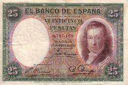 25 Ptas 1931 Espagne - 1-2-5-25 Pesetas