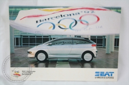Barcelona 1992 Olympic Games Postcard - Seat Official Sponsor - Seat Concept Car - Juegos Olímpicos