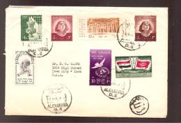 EGYPT - 1961 Multi Franked Cover To USA - Olympic Games, Flags, Etc - Briefe U. Dokumente