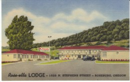 Roseburg Oregon, Rose-etta Lodge Motel, C1940s Vintage Linen Postcard - Otros & Sin Clasificación