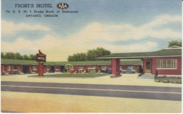 Ontario Oregon, Frost's Motel, Lodging, C1940s Vintage Curteich Linen Postcard - Otros & Sin Clasificación