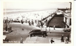 Seaside Oregon, Promenade And Beach, Auto, Large Crowd, C1940s Vintage Real Photo Postcard - Otros & Sin Clasificación