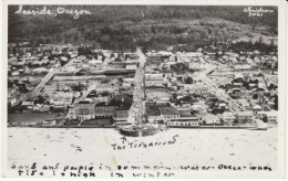 Seaside Oregon, Aerial View Of Town, C1930s Vintage Real Photo Postcard - Otros & Sin Clasificación