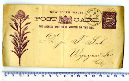 Entier Postal New South Wales Illustré - Repiquage "deutscher Club Sydney" 1892 - Storia Postale