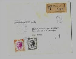 Principauté De Monaco « MONACO* Monaco Assimilé Aux Tarifs Français * LRE  Ave A.R. 1er Ech. - Tarif « FRANC - Cartas & Documentos