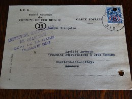 Carte Postale (société Nationale Des Chemins De Fer ) Vers Bourlers Au Départ De Charleroi 15/12/1944 - Andere & Zonder Classificatie