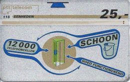 NL.- Telefoonkaart.- 12000 Telefooncellen. Schoon. Goed Functionerend. Kwaliteit. - 115 Eenheden. 25,00 - Telecard. 341D - Publiques