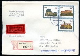 DDR U1 UMSCHLAG Burgen Der DDR Gebraucht Halle-Aachen 1990  Kat. 20,00 € - Enveloppes - Oblitérées