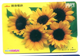 Japon - Titre De Transport Lagare : Fleurs (tournesols) - World