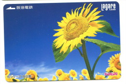 Japon - Titre De Transport Lagare : Fleurs (tournesols) - Mundo