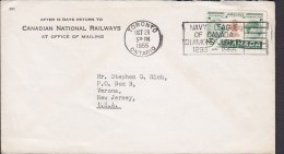 Canada CANADIAN NATIONAL RAILWAYS, Slogan "Navy League" TORONTO Ontario 1955 Cover Lettre USA Pfadfinder Scouts Jamboree - Lettres & Documents