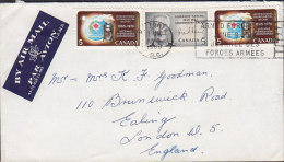 Canada Airmail Par Avion Label VICTORIA (B.C.) 1968 Cover Lettre LONDON England Hydrological Stamp - Poste Aérienne