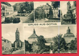 163883 / GOTHA - WASSERKUNST AM SCHLOSSBERG , SCHLOSS , HEUMARKT , RATHAUSBRUNNEN , BAUWESEN - Germany Deutschland - Gotha