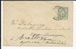 Enveloppe Type Sage 5 C  Janvier 1896 ( Départ Paris  ) - Enveloppes Types Et TSC (avant 1995)