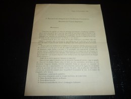 LETTRE IMPRIME DU 27/11/1910 - ADRESSE AUX DELEGUES DE LA CONFERENCE CONSULTATINE POUR LES LIAISONS MARITIMES - Autres & Non Classés