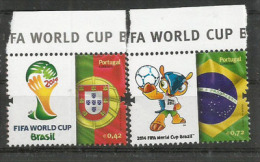 Coupe Du Monde Football Bresil 2014. 2 T-p Neufs ** - Unused Stamps