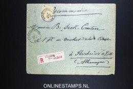 Belgium: Registered Cover 1896  OBP 50  Gand / Gent To Florsheim Germany - 1884-1891 Leopold II