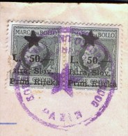 ITALIA - JUGOSLAVIA - SLOVENIA  - CERTIFICATO  COMUNE - PAZIN - ISTRIA - Bollo  L.  2x50 - Completo - 1946 - RARE - Revenue Stamps