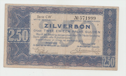 Netherlands 2.5 Gulden 1938 Zilverbon VF+ CRISP Banknote P 62 - 2 1/2 Gulden